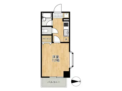 片瀬江ノ島 藤ビル(1K/2階)の間取り写真