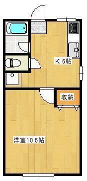 シティーハイムグレース(1K/2階)の間取り写真