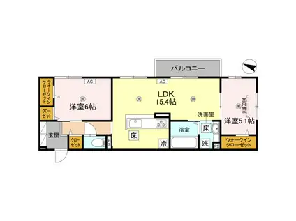 クレマチス(2LDK/1階)の間取り写真