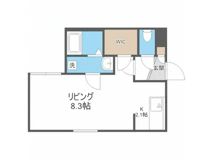 CRESTII(1K/1階)の間取り写真