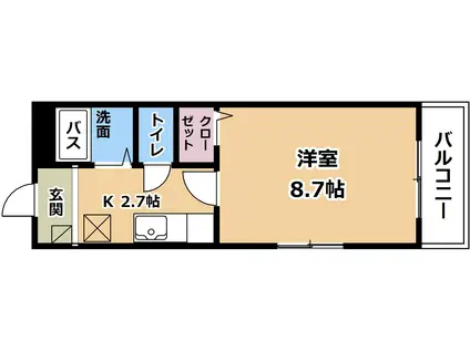 ハイツASAHI(1K/2階)の間取り写真