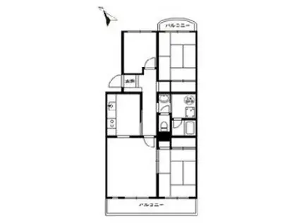 第2みつわ台ハイツD棟(3LDK/5階)の間取り写真