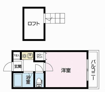 レオパレス南本庄(1K/2階)の間取り写真
