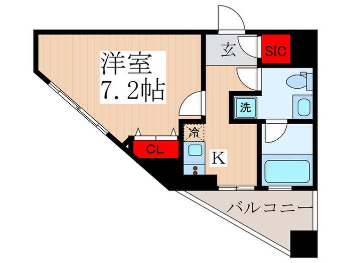 パークキューブ四谷三丁目(1K/5階)の間取り写真