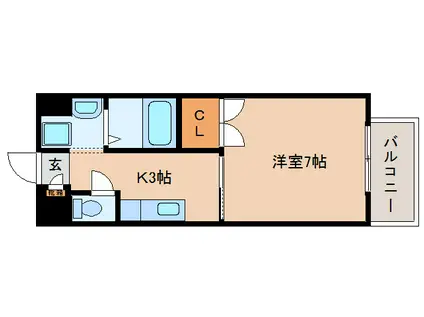 パルコート(1K/1階)の間取り写真