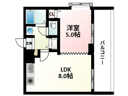 シティライフプレサンス新大阪(1LDK/10階)の間取り写真