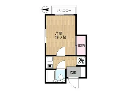 ラ・フランスハイツ(1K/2階)の間取り写真