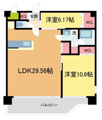 プレジオ宝塚ASIAN(2LDK/2階)の間取り写真