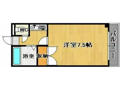 ハイツキシダ(1K/3階)の間取り写真