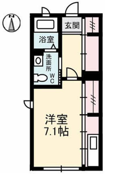 SAKURA(ワンルーム/1階)の間取り写真