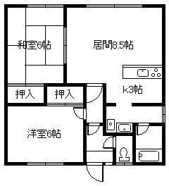 コーポたかはし(2LDK/1階)の間取り写真