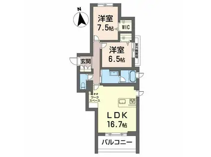 CRESTIEQ長谷通(2LDK/3階)の間取り写真