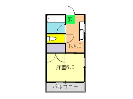 ユーマンション(1K/3階)の間取り写真