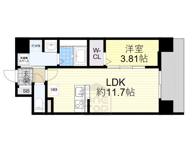 WORVE吹田江坂(1LDK/4階)の間取り写真