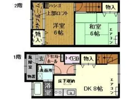 メゾネットさつき(2DK/1階)の間取り写真