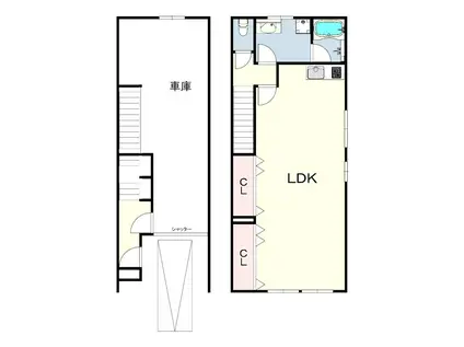 WORKINGBASE伊丹ウエスト(2LDK/1階)の間取り写真