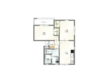 ユートピア(2DK/3階)の間取り写真