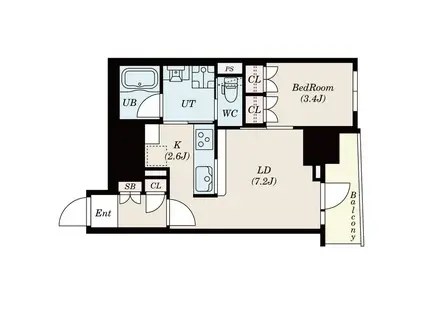 MFPRコート日本橋馬喰町(1LDK/5階)の間取り写真
