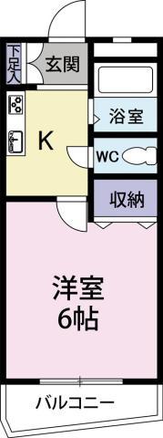 メゾンオレンジ1(1K/2階)の間取り写真