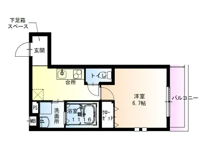 フジパレス弥刀駅北II番館(1K/2階)の間取り写真