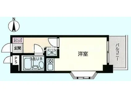 ライオンズマンション桜ヶ丘駅前(ワンルーム/2階)の間取り写真