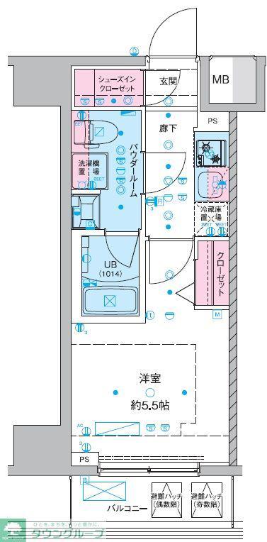 GENOVIA西川口III(1K/9階)の間取り写真