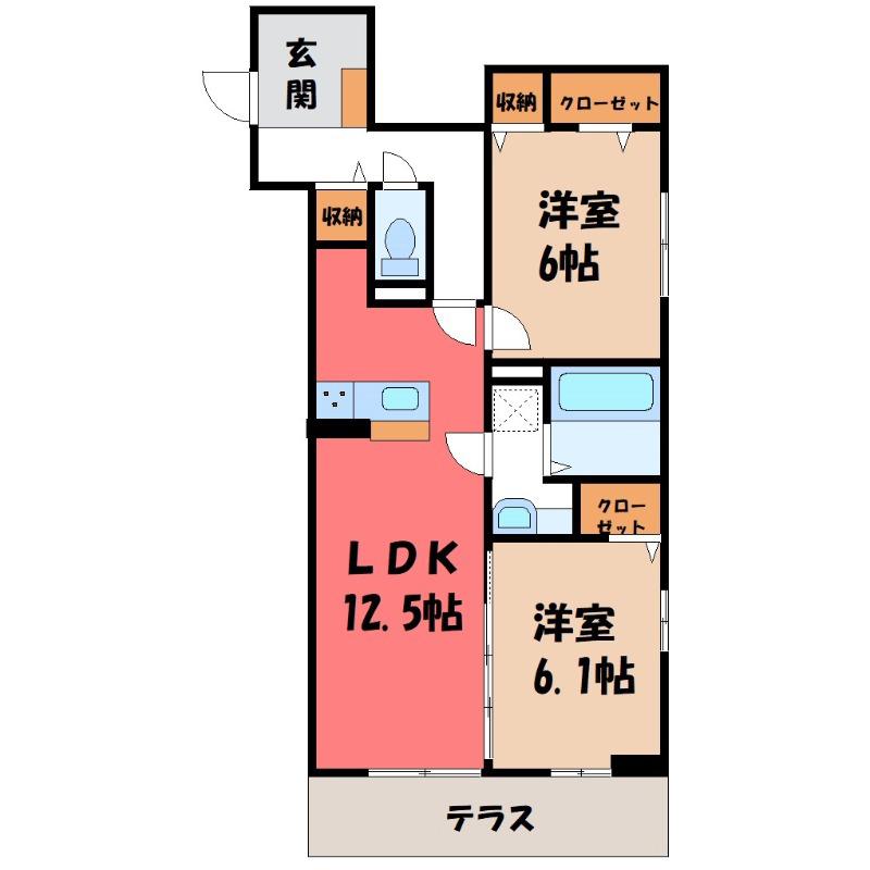 セラヴィ南町(2LDK/1階)の間取り写真