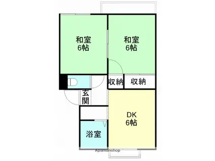 プレジール貴志I(2DK/2階)の間取り写真