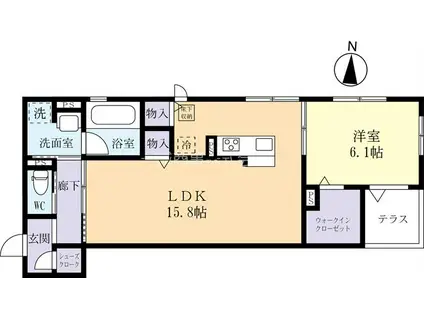 シェーンブルク(1LDK/1階)の間取り写真