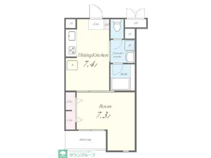 TREES II(1DK/2階)の間取り写真