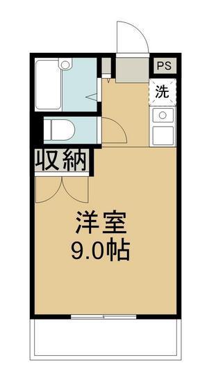 エスポワール中庄(1K/2階)の間取り写真