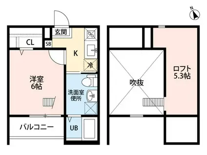 HACK HOUSE長良町(1K/1階)の間取り写真