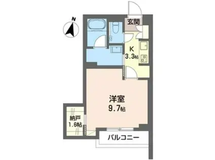 プルニエ フェリーチェ(1K/1階)の間取り写真