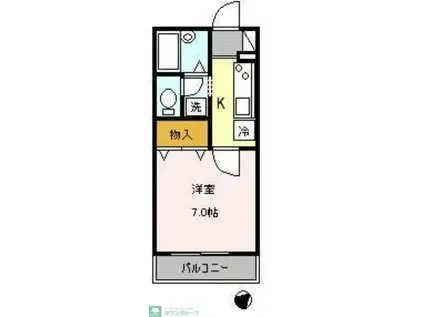 パルテノン(1K/2階)の間取り写真