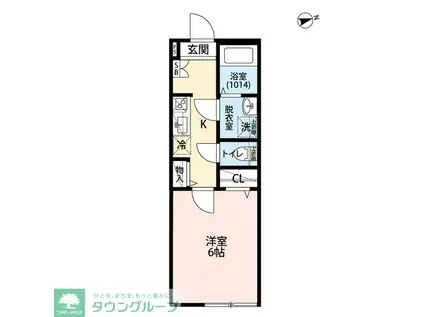 エクセラン竹ノ塚(1K/2階)の間取り写真