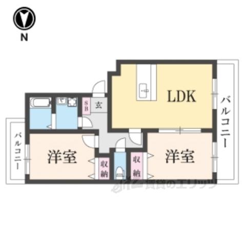 ラ・メゾンAOYAMA(2LDK/2階)の間取り写真