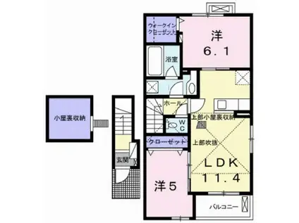 コンコルディアII(2LDK/2階)の間取り写真