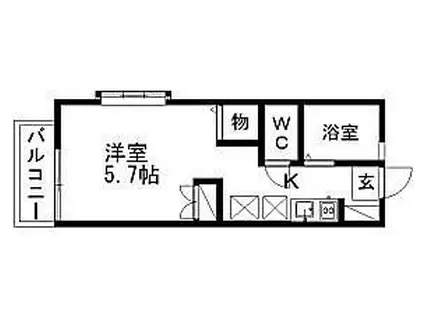 ヴェル・ビザン(1K/2階)の間取り写真