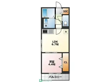 YOUTH VILLAGE北矢名(1DK/3階)の間取り写真