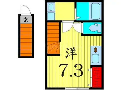 CORDEA北小岩(ワンルーム/2階)の間取り写真