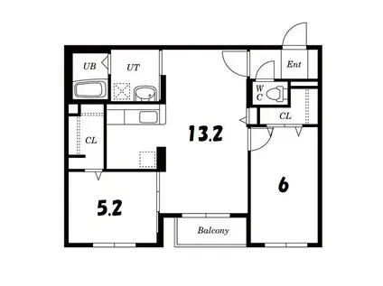 REEF NEST(2LDK/1階)の間取り写真