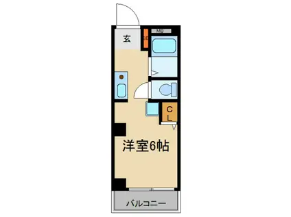 ルピナス(ワンルーム/1階)の間取り写真