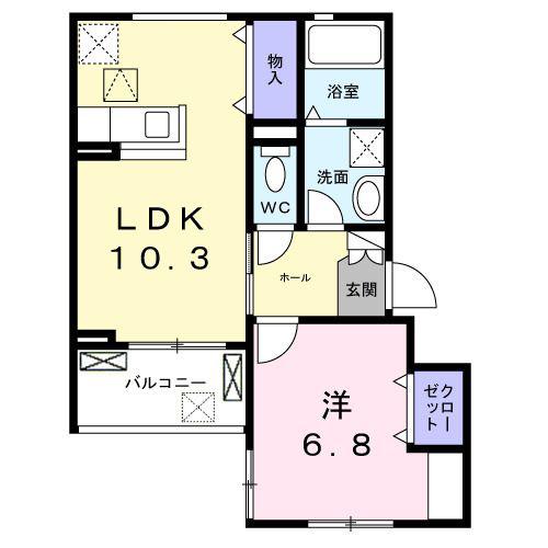 プレミール京都(1LDK/1階)の間取り写真