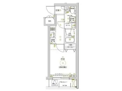LUMEED横濱山手(1K/3階)の間取り写真