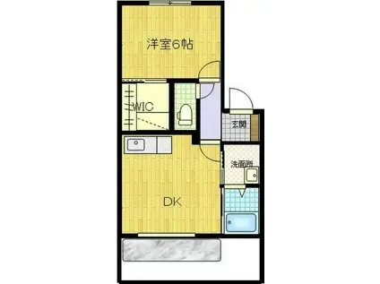 ウッド オータムC(1LDK/1階)の間取り写真