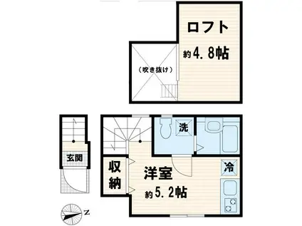 GRACE中延(ワンルーム/2階)の間取り写真