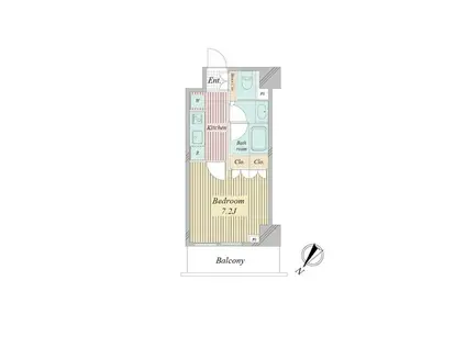 アクティ東仲通(1K/6階)の間取り写真