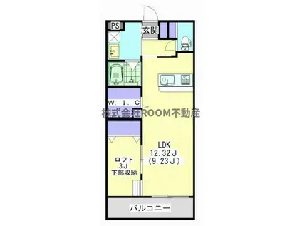 スカイコート下川東(ワンルーム/4階)の間取り写真