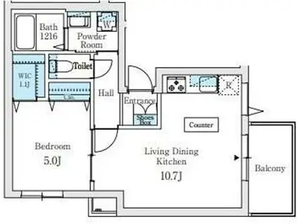 ステラ下連雀(1LDK/2階)の間取り写真
