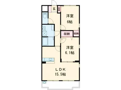 GREEN FIL(2LDK/3階)の間取り写真